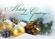 Glittering Ornaments Holiday Greeting Card