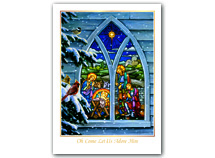 Stained Glass Nativity Christmas Cards